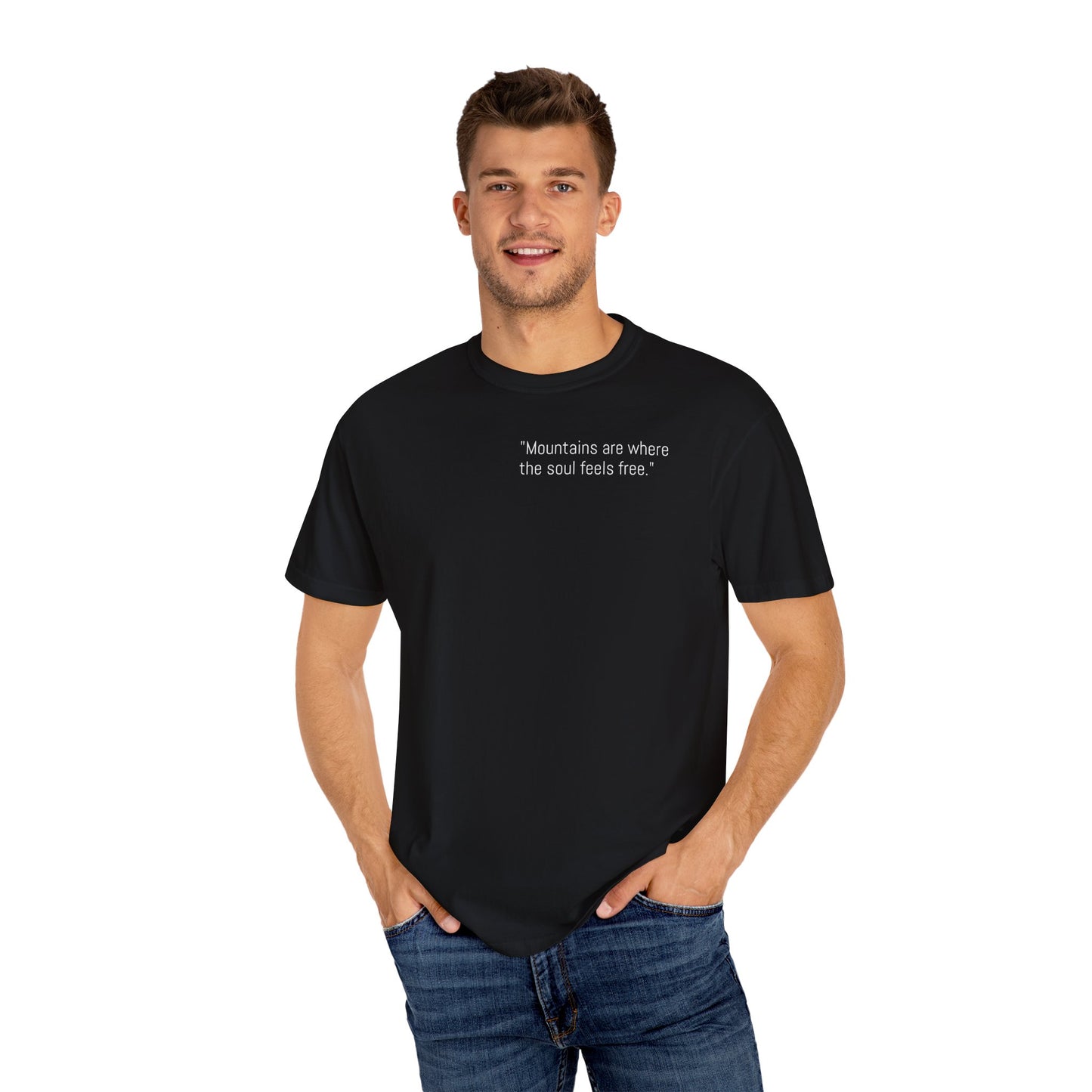 Unisex Mountain Escape T-Shirt – 'Mountains are where the soul feels free' Design