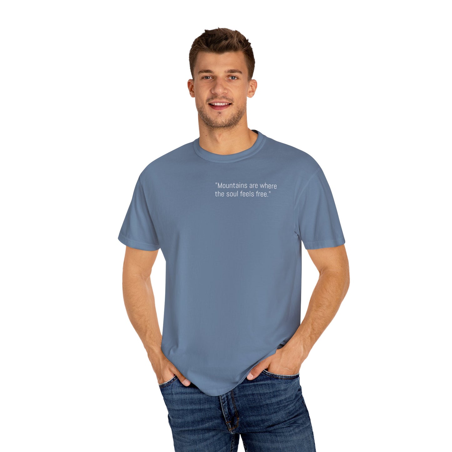 Unisex Mountain Escape T-Shirt – 'Mountains are where the soul feels free' Design