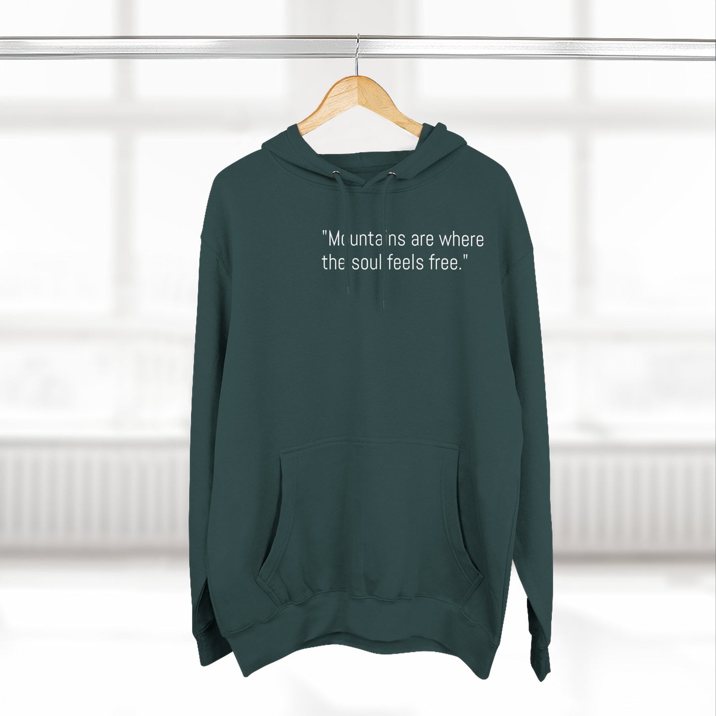 Mountain Adventure Fleece Hoodie - "Mountains are where the soul feels free"
