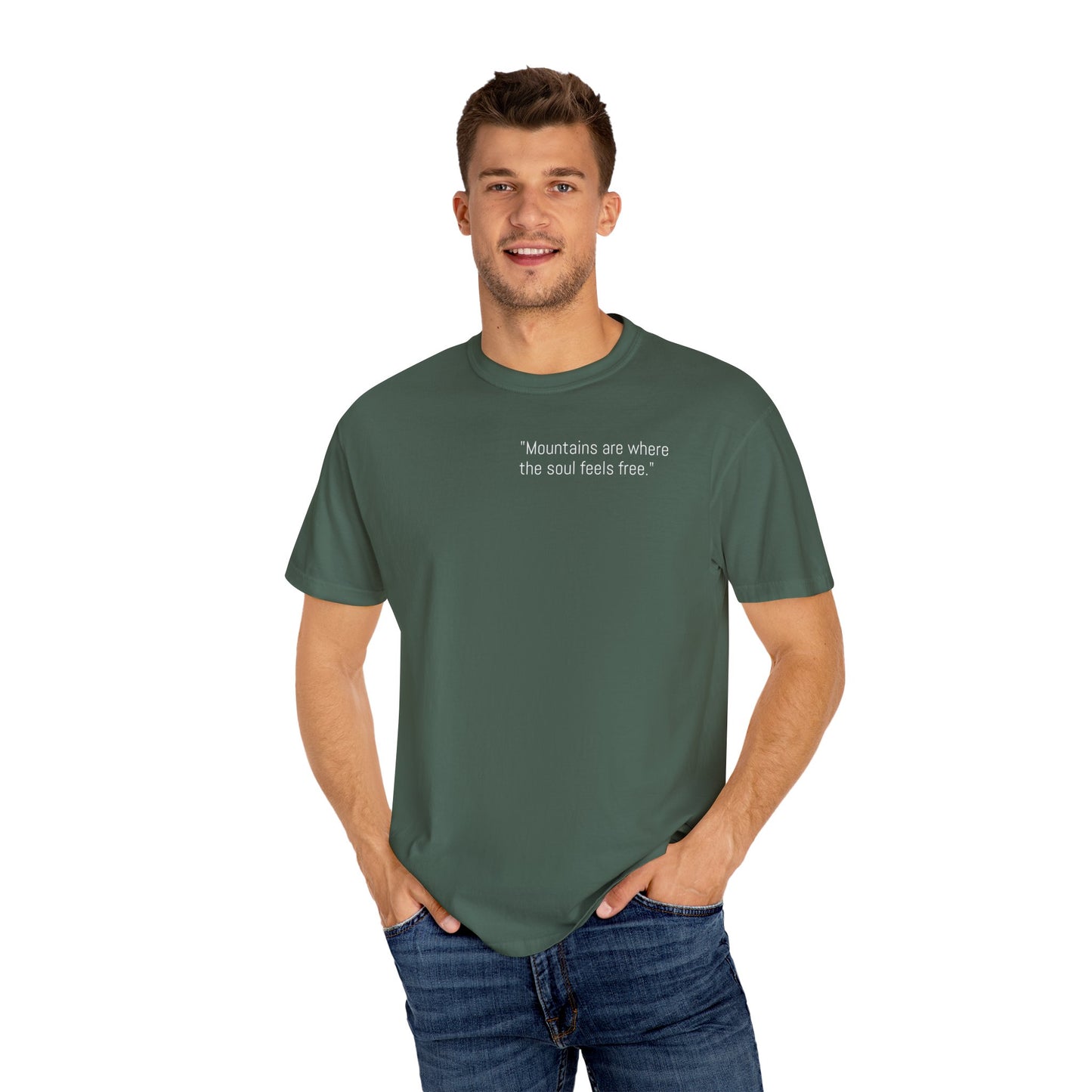 Unisex Mountain Escape T-Shirt – 'Mountains are where the soul feels free' Design