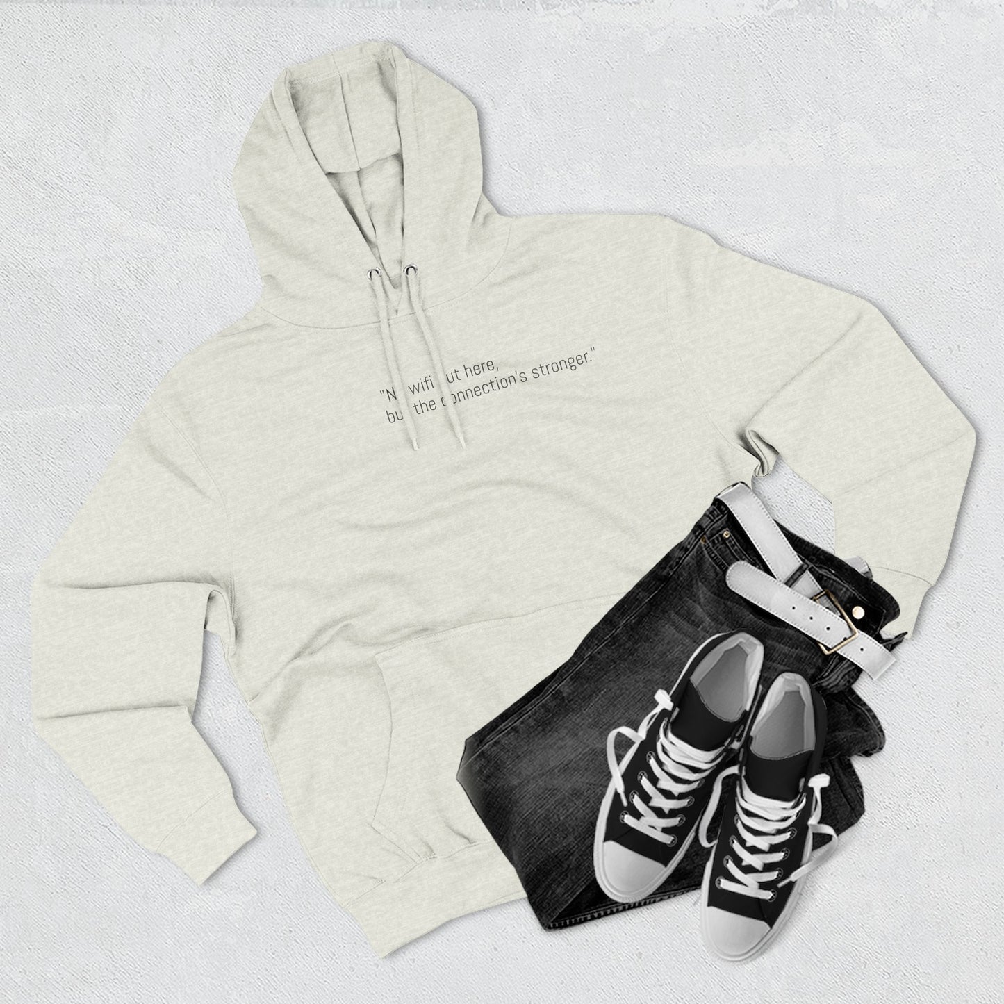 Adventure Rider Fleece Hoodie - 'No WiFi Here, but the Connection's Stronger'
