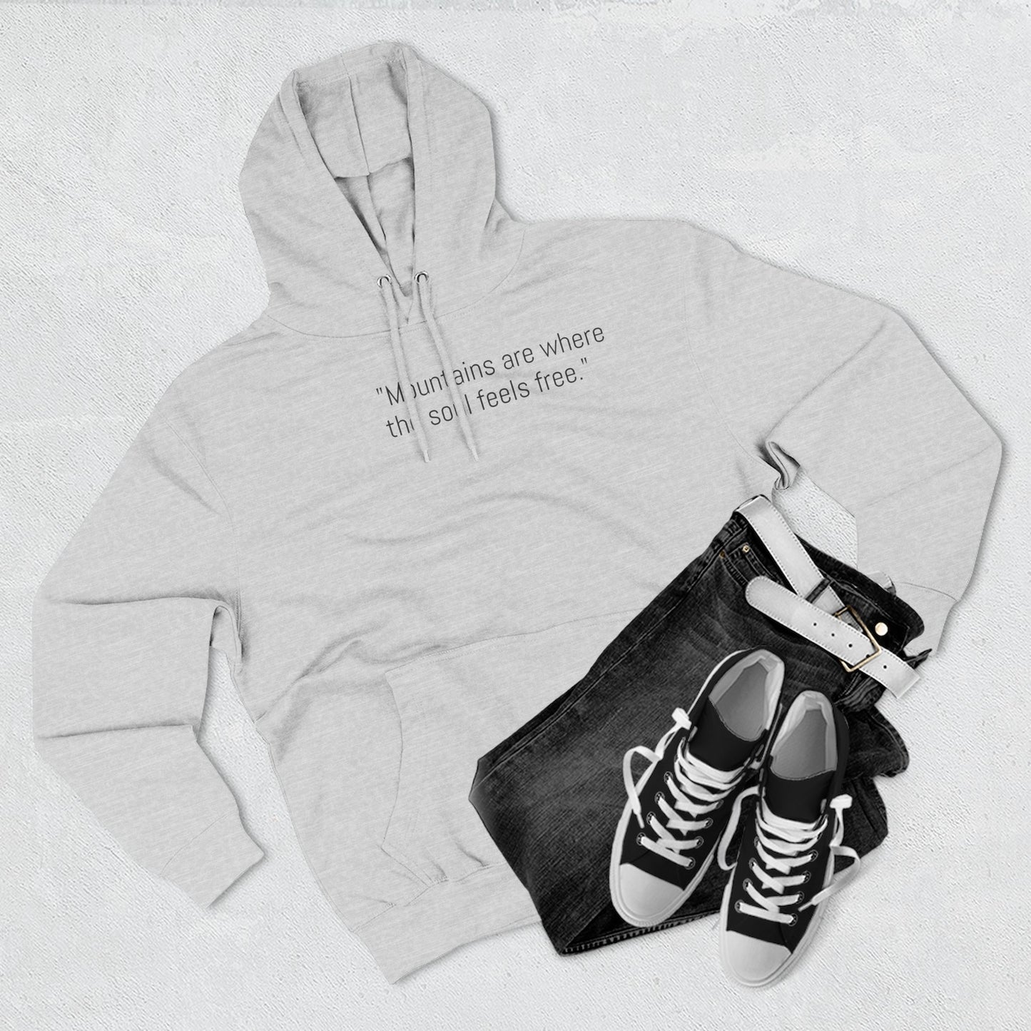 Mountain Adventure Fleece Hoodie - "Mountains are where the soul feels free"