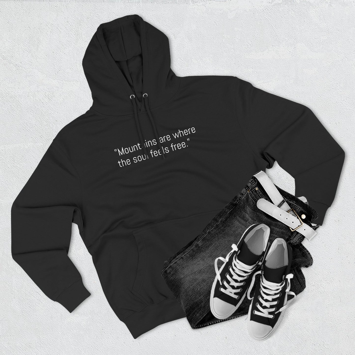 Mountain Adventure Fleece Hoodie - "Mountains are where the soul feels free"