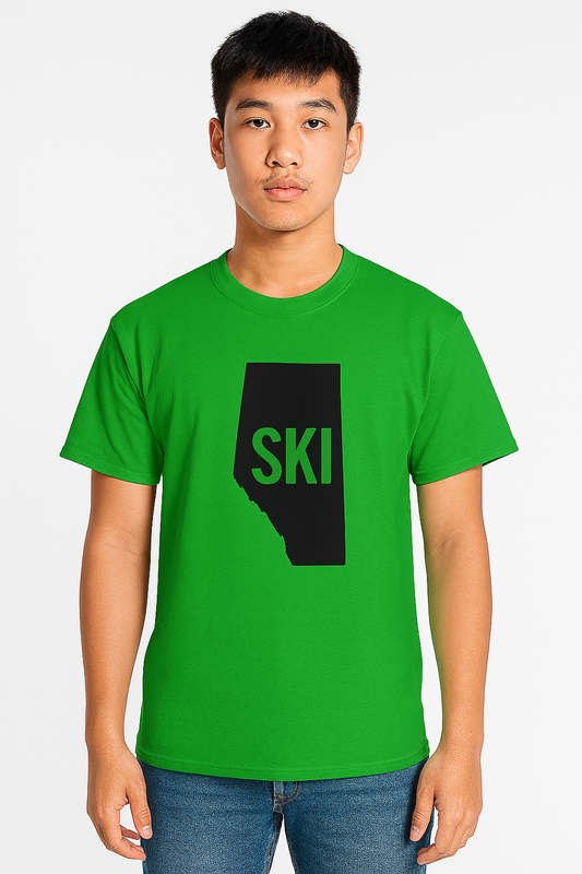 Ski Alberta | Ski Enthusiast T-Shirt | Perfect Gift for Winter Sports Lovers | Adventure Gear | Casual Wear