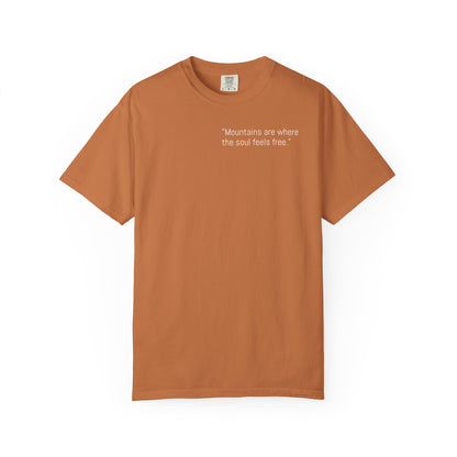 Unisex Mountain Escape T-Shirt – 'Mountains are where the soul feels free' Design