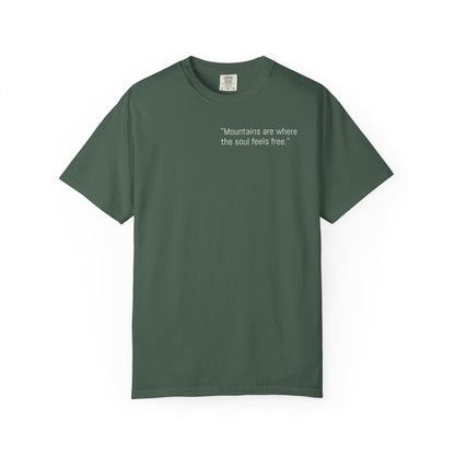 Unisex Mountain Escape T-Shirt – 'Mountains are where the soul feels free' Design