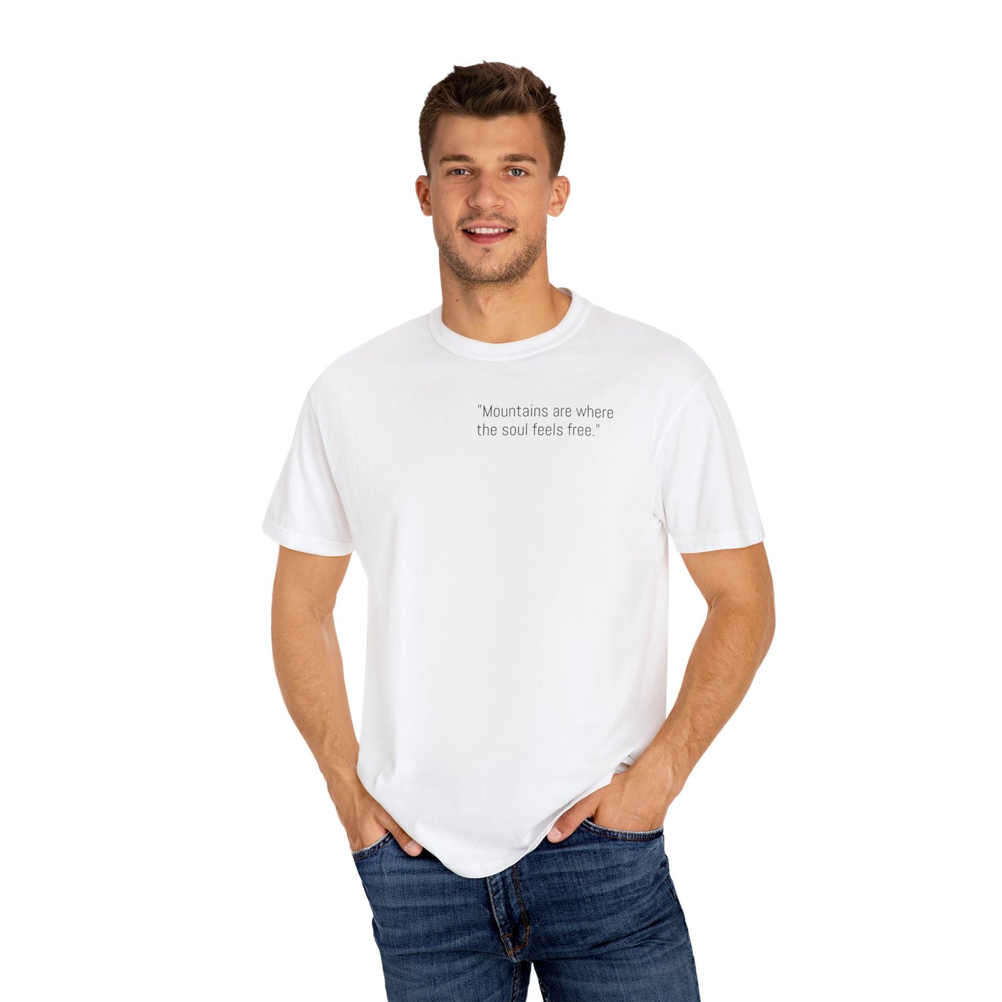 Unisex Mountain Escape T-Shirt – 'Mountains are where the soul feels free' Design